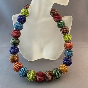 Large bead multi color necklace 18”